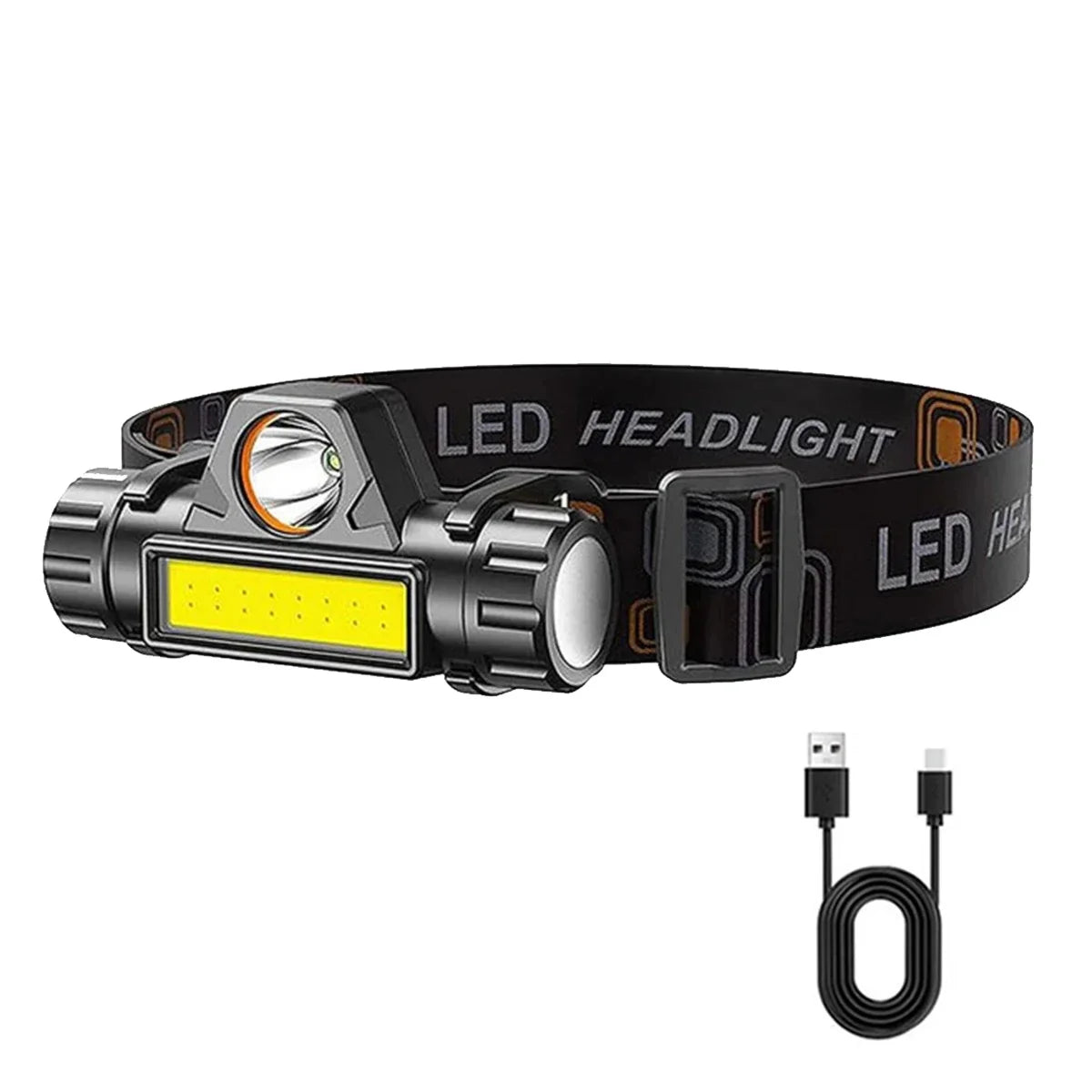 Rechargeable COB LED Magnetic Headlamp — Wide-Beam Work Light with Hands-Free Wear