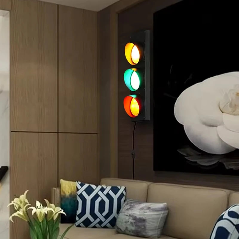 Traffic Light Wall Lamp – LED & Remote Control