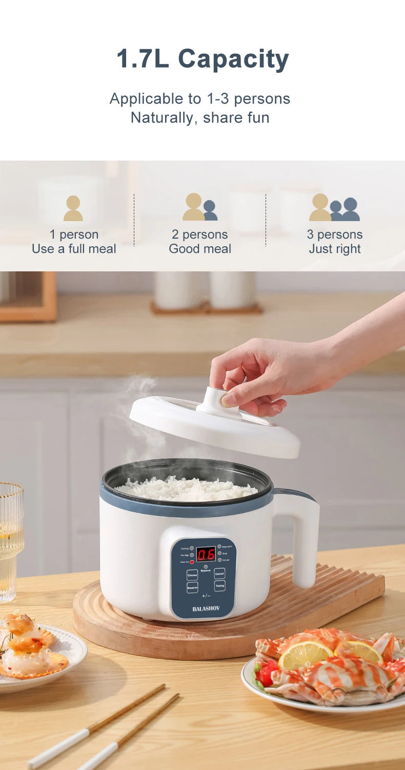 1.7L Electric Rice Cooker – Non-Stick, Single/Double Layer, 220V Smart Mechanical MultiCooker for Home