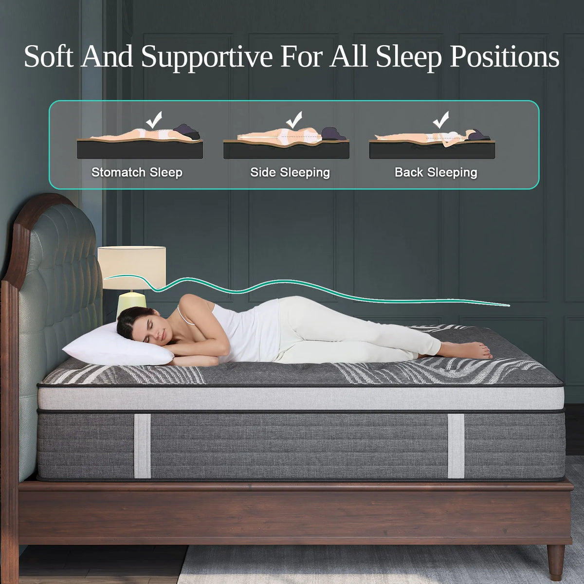 12" Gel Memory Foam Hybrid Pocket Spring Mattress – Medium Firm, Motion Isolation, Twin to King, Boxed