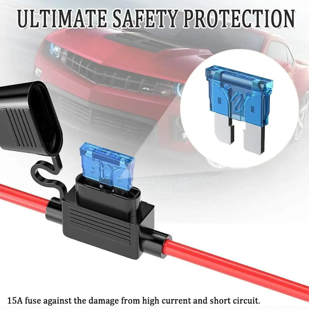 Motorcycle Battery SAE Quick Extension Cable – 10A Fuse O-Connector Battery Charger Adapter