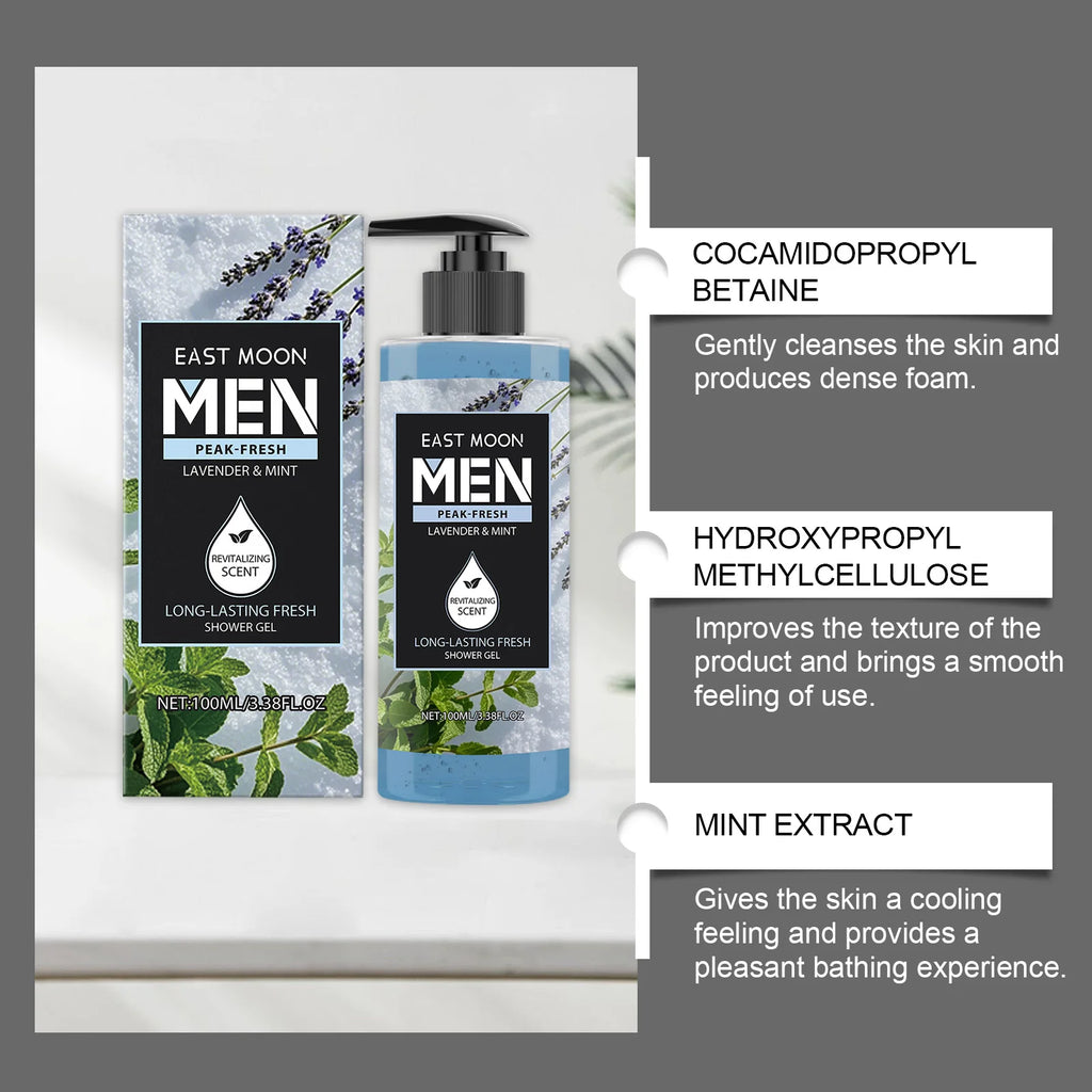 Men's Lasting Fragrance Shower Gel 100ml – 4 Scents, Deep Cleansing & Natural Plant Extract