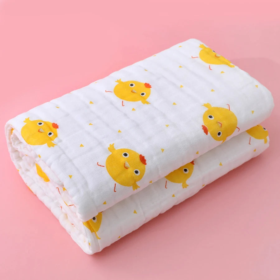 4-Layer Gauze Baby Bath Towel – Soft Cotton Infant Washcloth, Newborn Bathrobe & Swaddle Blanket