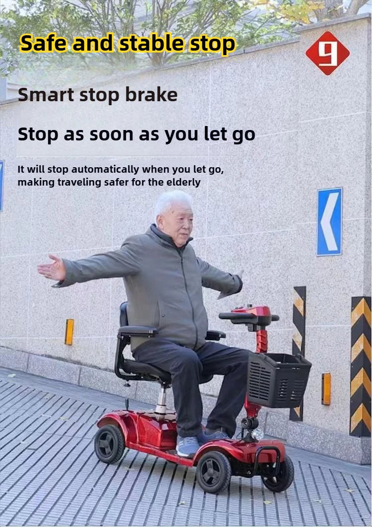Foldable 4-Wheel Mobility Scooter – 300W, 25–50 km Range