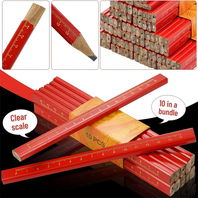Woodworking Marking Pencils, 10 to 100-Pack