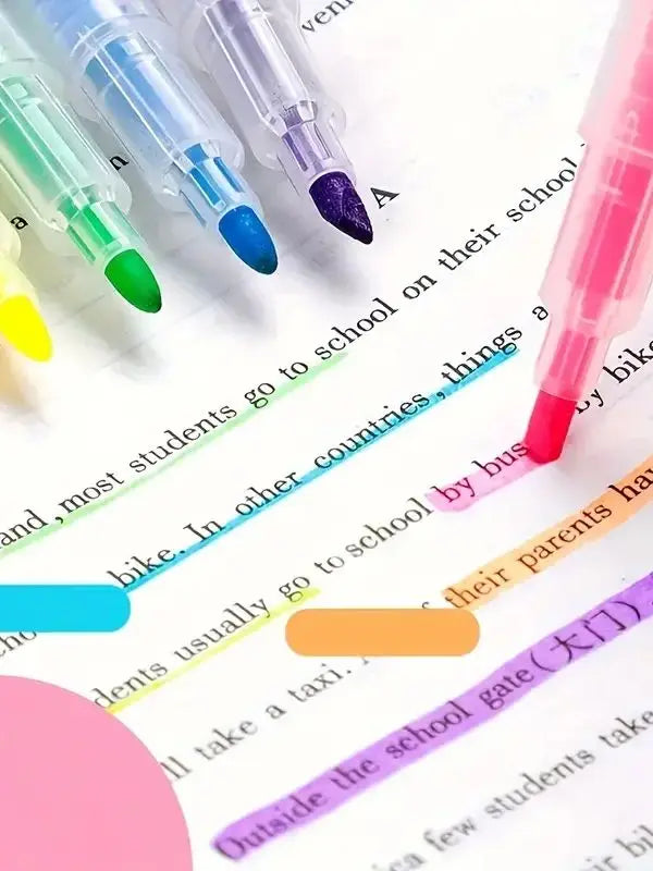 6-Color Dual-Ended Study Highlighters