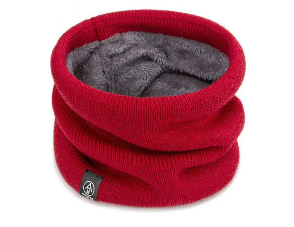 Knitted Winter Neck Warmer Scarf — Thick Fleece-Lined Unisex Face Cover