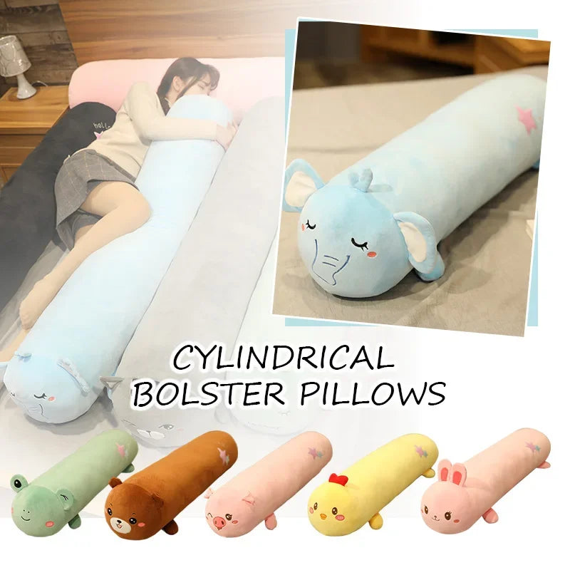 Cervical Roll Neck Pillow Cover – Soft Cartoon Print, Zipper Closure, 80–140cm