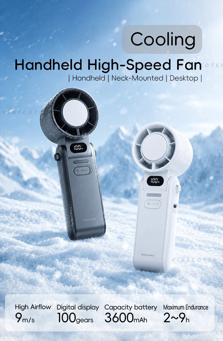 Rechargeable Handheld Fan with Optional Ice Cooling