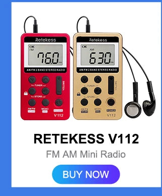 RETEKESS V115 Portable FM AM SW Radio — Rechargeable with USB