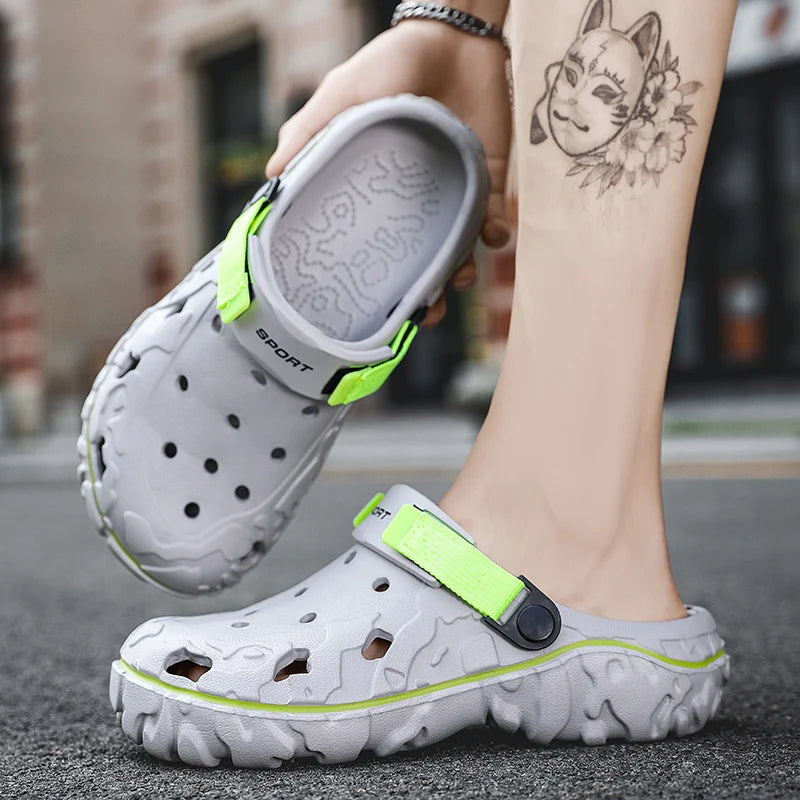 Men's Summer Clogs — Non-Slip Breathable Thick Bottom Beach Sandals Big Size 45 46 47