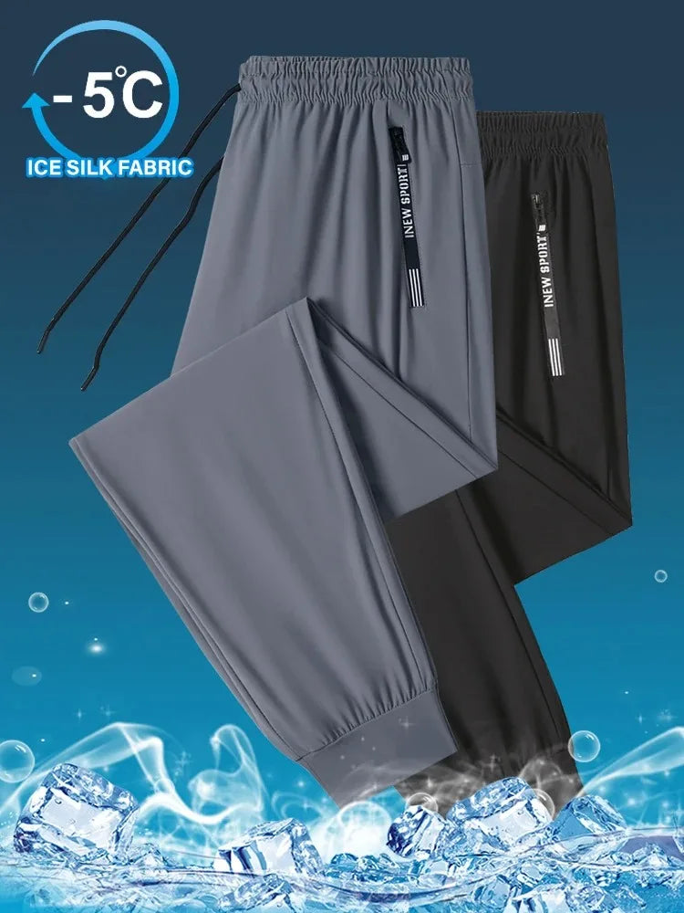 Men's Ice Silk Wide Leg Casual Pants — Lightweight Breathable Trousers