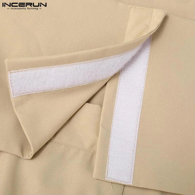 Men's Cropped Waistband Wide Leg Pants & Top Solid 2-Piece Set S–5XL – Handsome Casual Suit