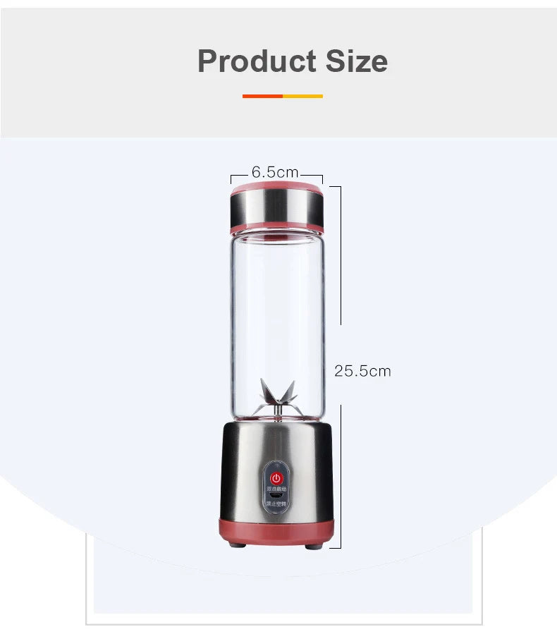 Multifunction Portable USB Rechargeable Blender – Electric Fruit Mixer, Orange Juicer & Milkshake Maker