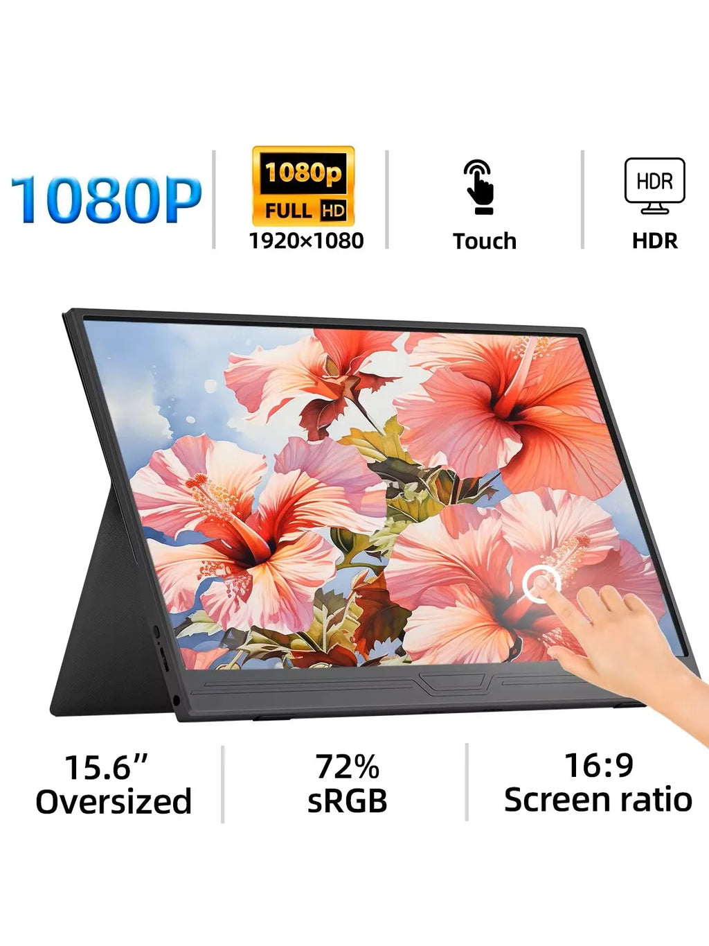 15.6-Inch Portable Touchscreen Monitor – Full HD IPS