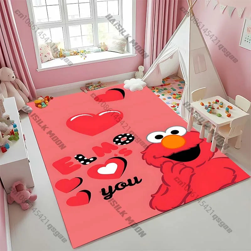 15 Sizes S-Sesame S-Street Theme Carpet Rug for Living Rooms Bedroom Entrance Door Decor Mat, Kids' Play Non-slip Mat Great Gift