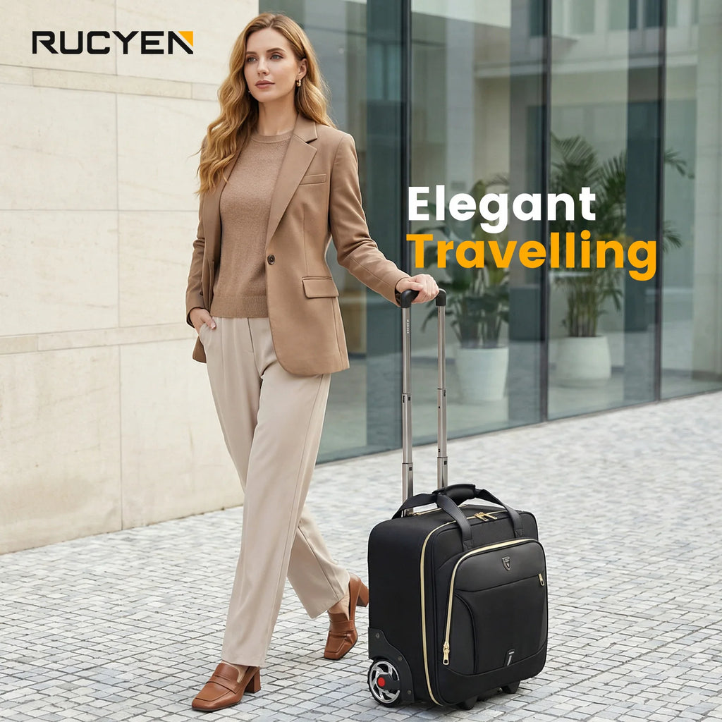 Rolling Laptop Briefcase – Waterproof 2-Wheel Business Luggage