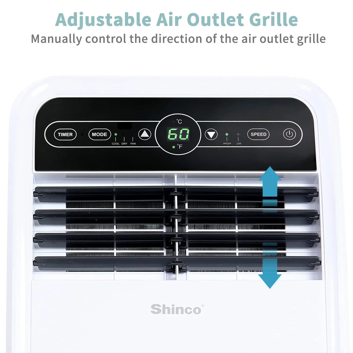 Shinco 8,000 BTU Portable Air Conditioner — 3-in-1 Cool, Dehumidifier & Fan for Rooms up to 350 sq ft