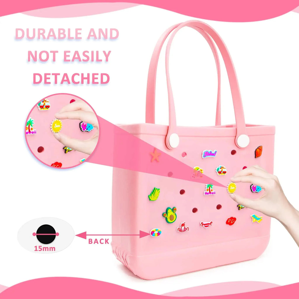 18pcs Lovely Bags Accessories Rubber Summer Decoration Women Beach Bag Tote Handbag Random Pairing Decorative Buckles Inser