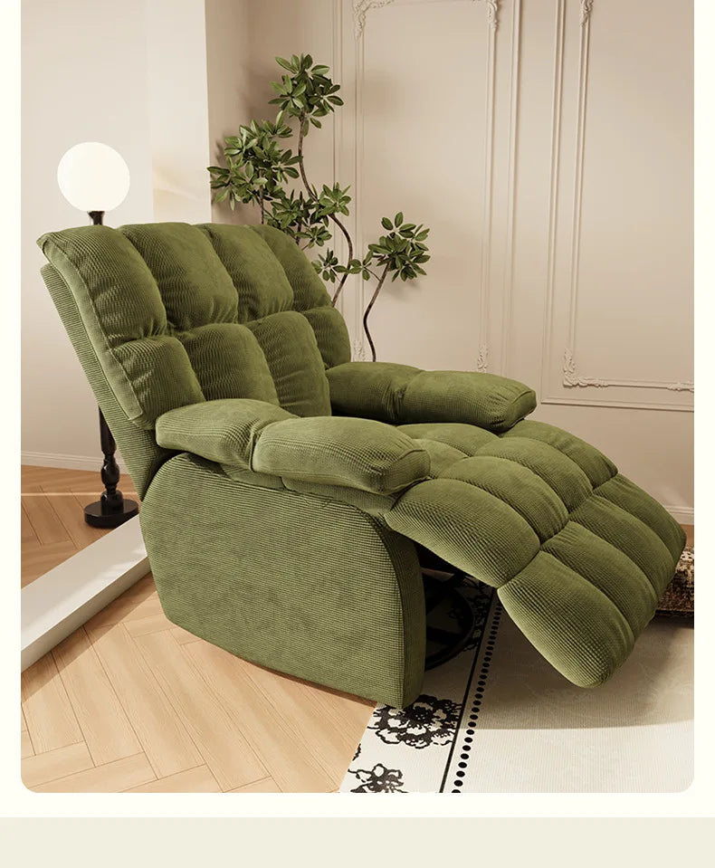 Five-Position Fabric Lounge Chair with Padded Arms
