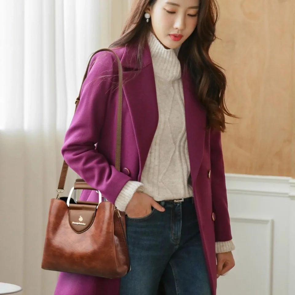 Genuine Leather Luxury Tote Shoulder Bag – High Quality Designer Crossbody Handbag for Women
