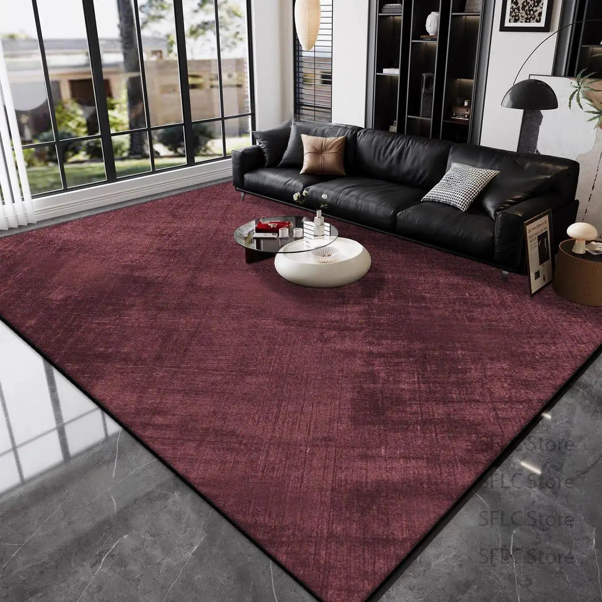 Plush Green Decorative Area Rug – Elegant Large Carpet for Living Room & Dining Room