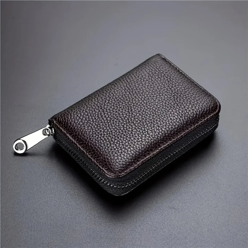RFID Blocking Slim Card Holder Wallet – Minimalist Zipper Coin Pocket for Men & Women