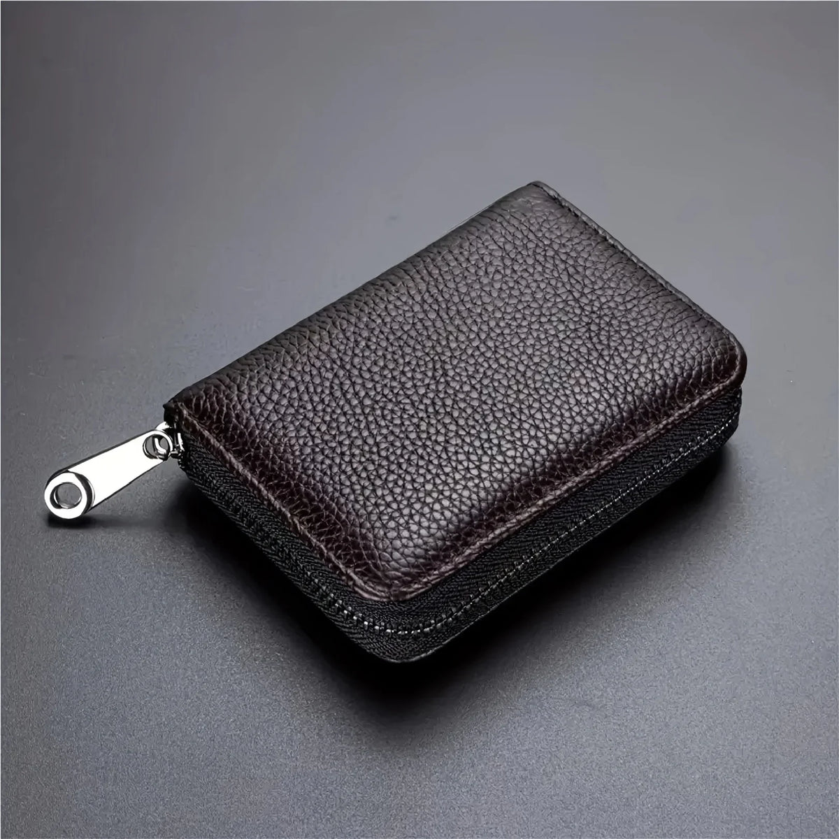 RFID Blocking Slim Card Holder Wallet – Minimalist Zipper Coin Pocket for Men & Women
