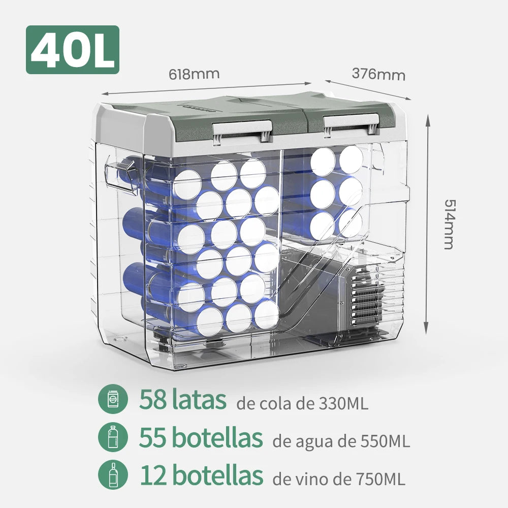 Alpicool NLS Car Refrigerator — 20L 30L 40L Portable Compressor Mini Fridge Freezer 12/24V DC & 100-240V AC for Camping