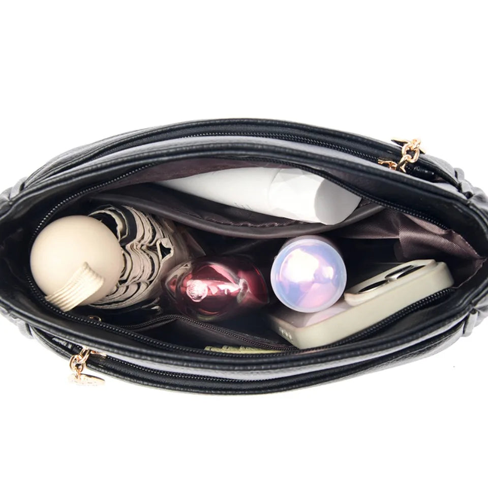 VANDERWAH Luxury PU Flap Shoulder Bag – Letter & Sequin Designer Crossbody Handbag for Women