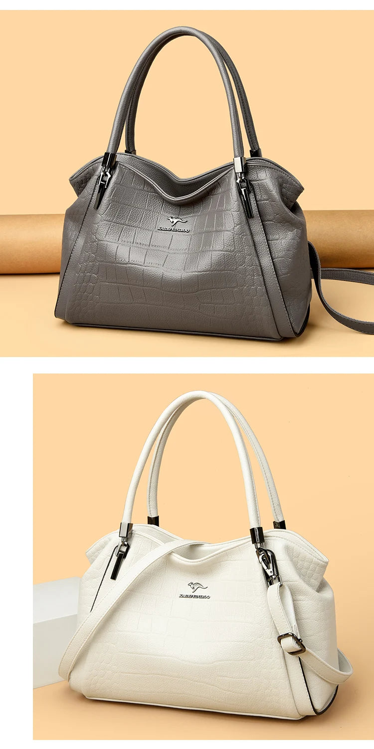 Luxury PU Casual Tote Shoulder Bag – Rivet & Sequin Designer Crossbody Handbag for Women