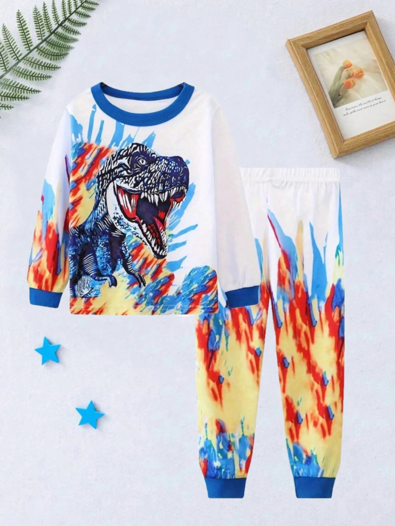 Girls' Unicorn Cartoon Long Sleeve Pajamas | 2-Piece Kids Sleepwear Set