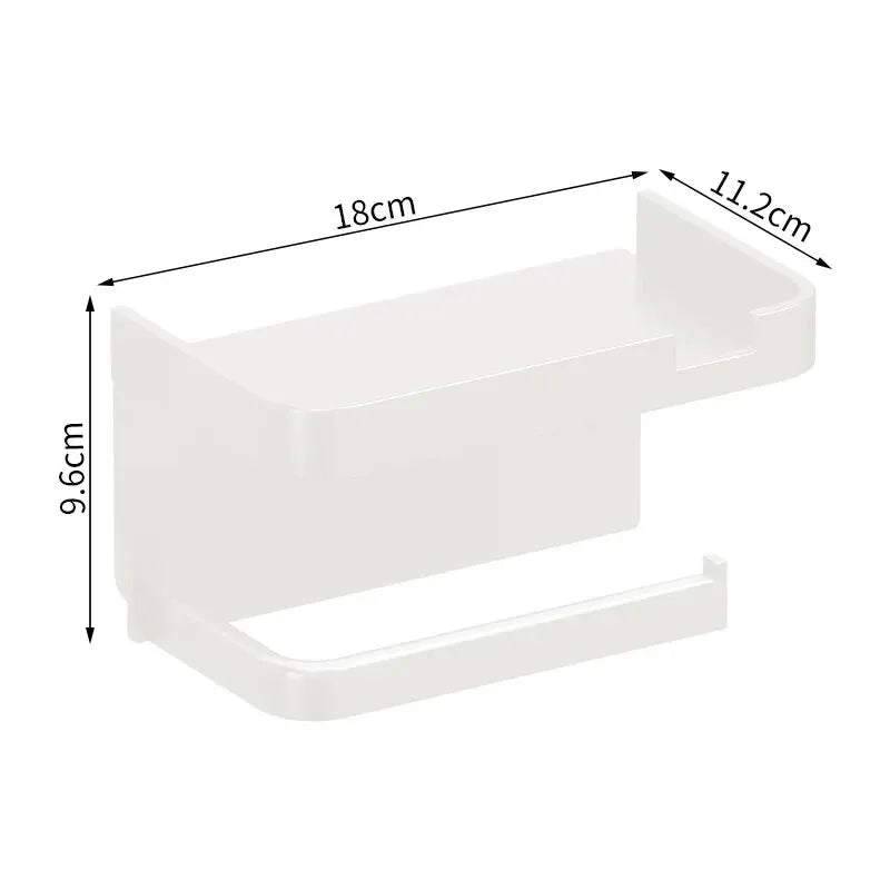 Wall-Mounted Toilet Paper & Storage Rack — Multi-Use Bathroom & Kitchen Organizer