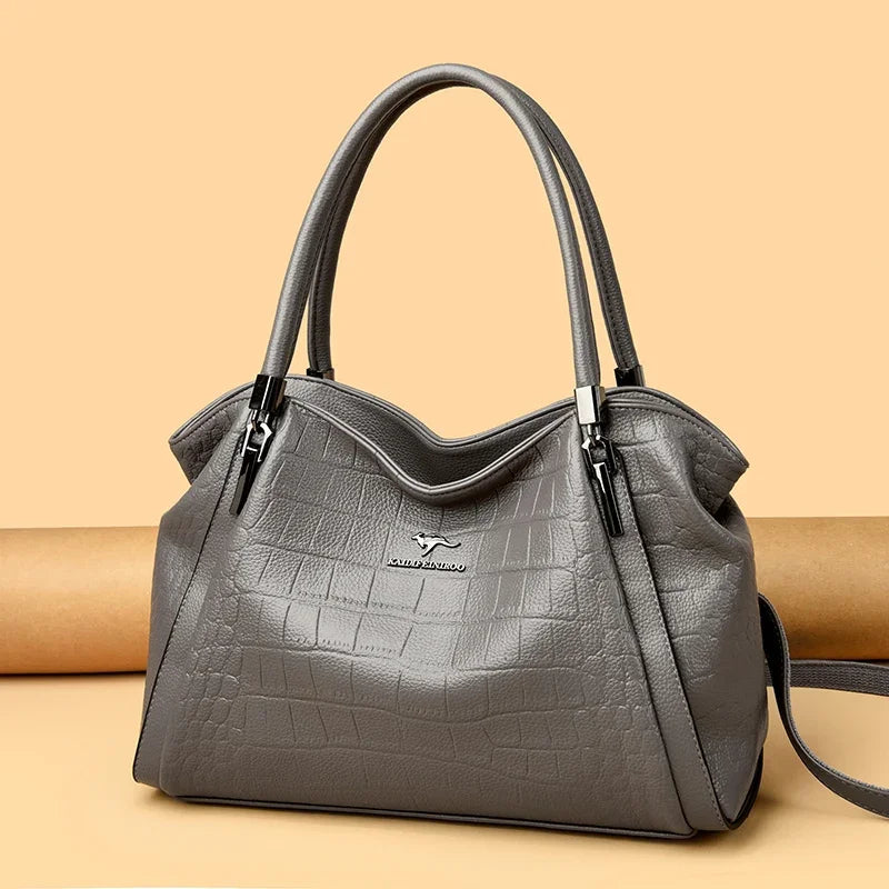Luxury PU Casual Tote Shoulder Bag – Rivet & Sequin Designer Crossbody Handbag for Women