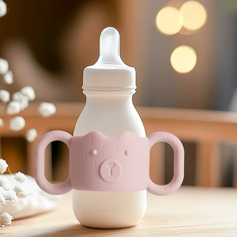 Silicone Baby Bottle Handle – Removable Narrow Straw Bottle Holder, Universal Fit, Standard Caliber