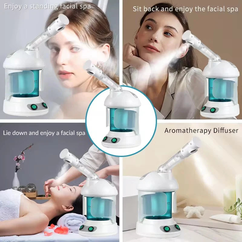 Ozone Facial Steamer & Cold Mist Sprayer – 3-in-1 Hot Steam, Cold Mist & Hair Baking Oil Spa Beauty Device