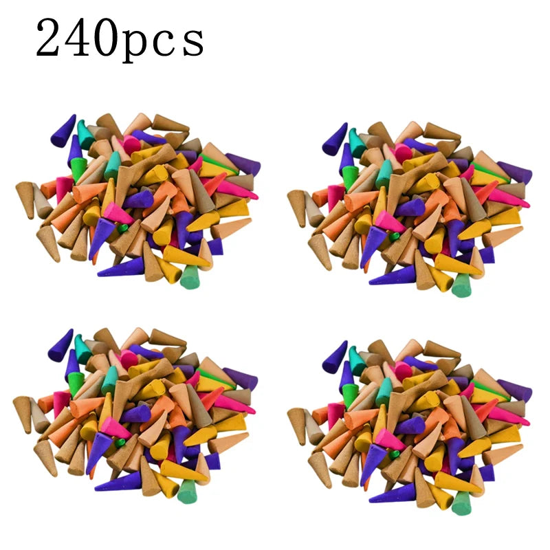 Natural Reflux Tower Incense Cones — Rose, Lavender & Aromatherapy Blends for Meditation & Odor Relief
