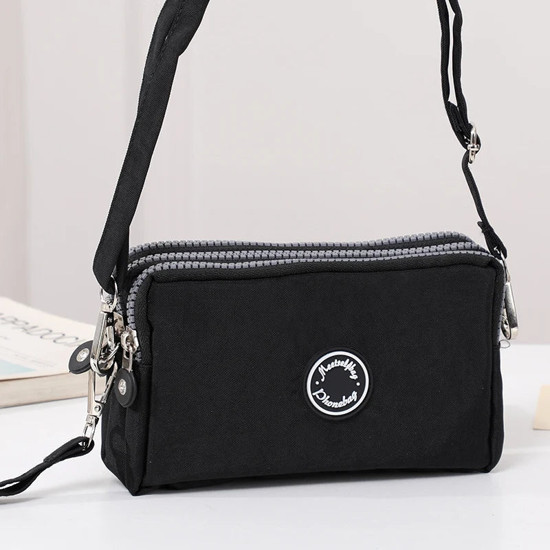 Large Capacity Triple Zipper Crossbody Shoulder Bag — Fashion Ladies Phone & Storage Bag