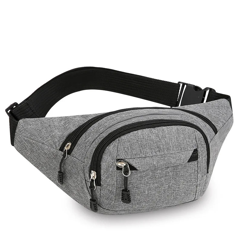 Adjustable Multi-Pocket Waist Bag – Commuter Shoulder Strap Travel Bag for Outdoor Sports