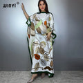 Batwing Maxi Printed Loose Dress — Fashion Design Elegant Party Summer Dress