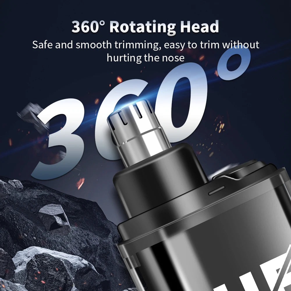 Mini Electric Nose Hair Trimmer – Rechargeable, Painless, USB-C, LED Display, Portable Pocket Size