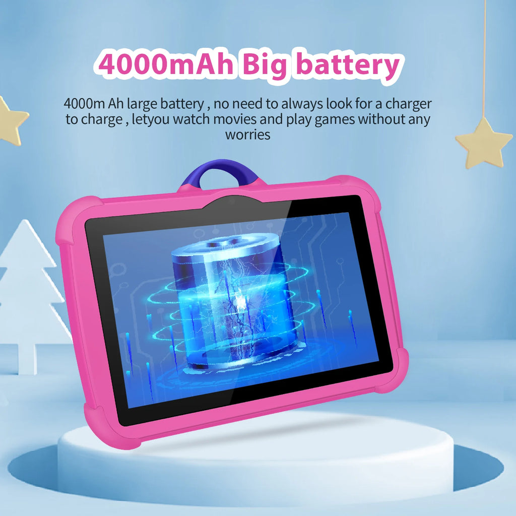 BDF 7" Kids Study Tablet – 4GB RAM, 64GB, Android 13, 5G Wi-Fi, Dual Camera