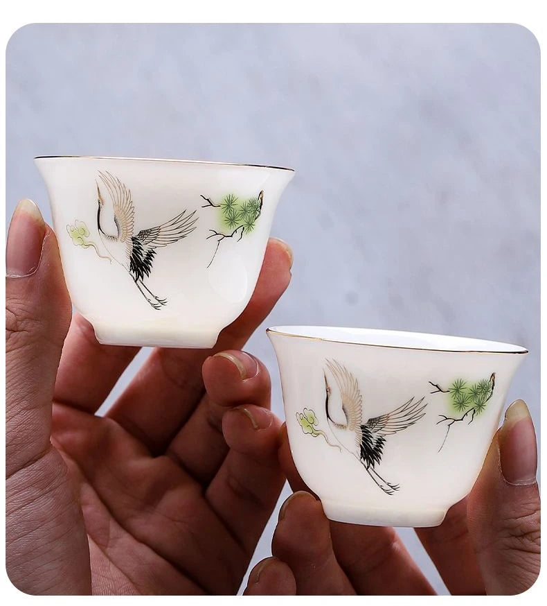 Porcelain Teacup Set – Six 60ml Tea Tasting Cups