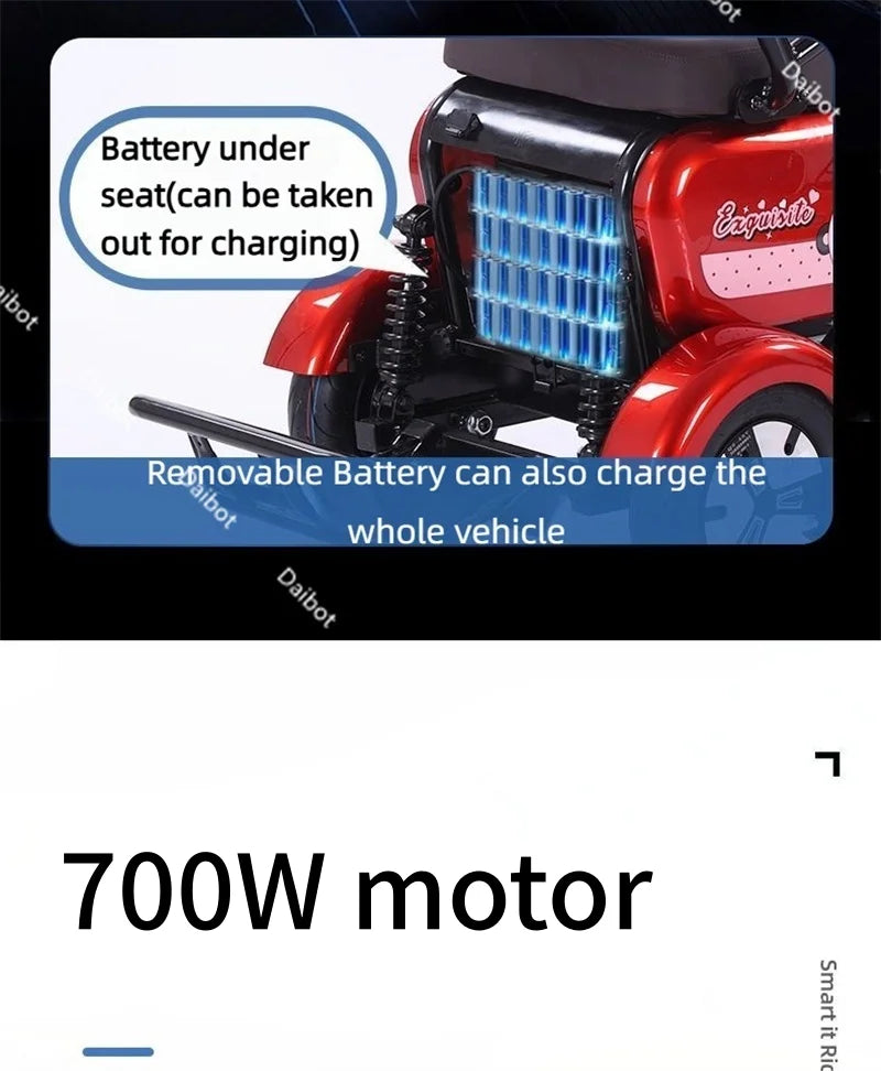 3-Wheel Mini Mobility Scooter – 48V 700W, 35 km Range