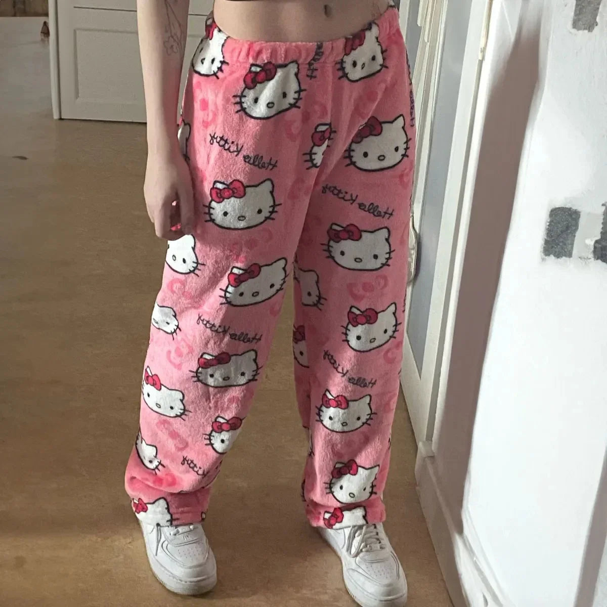Y2K Hello Kitty Anime Couples Pajamas | Cartoon Casual Homewear Trousers Set