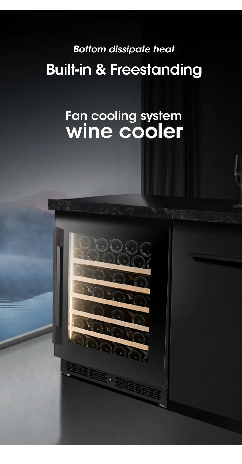 165-Bottle Dual-Zone Large Wine Cooler — 508L Freestanding Compressor Wine Fridge with Beech Wood Shelves & Touch Control for Home, Hotel & Commercial Use