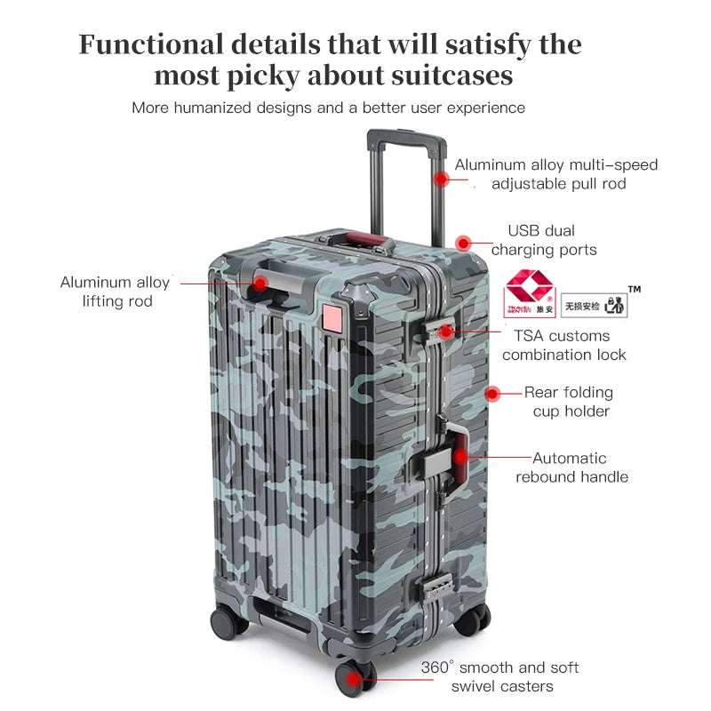 PC Wide-Handle Carry-On Luggage – 20–30 Inch