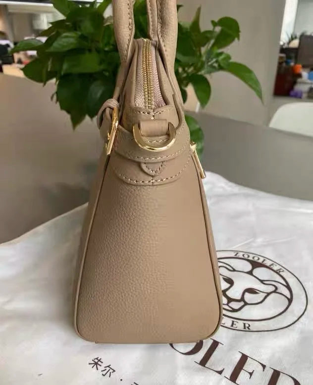 ZOOLER Genuine Cow Leather Flap Tote Bag – Luxury Lock Shoulder Crossbody Handbag for Women