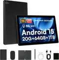 URAO 10" Android 15 Tablet – 20GB RAM, 64GB, Wi-Fi 6, Widevine L1, Keyboard Set