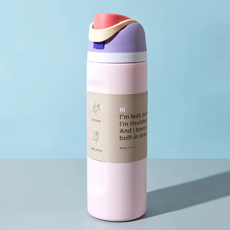 24oz Insulated Stainless Steel Sports Tumbler – Leak-Proof, BPA-Free Travel Cup with Silicone Base